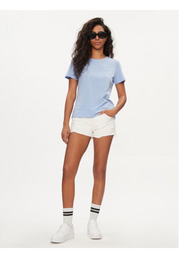 Tommy Jeans Szorty jeansowe DW0DW17643 Biały Regular Fit. Kolor: biały. Materiał: bawełna