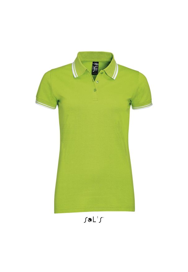 SOL'S - Damska koszulka polo Sol's Pasadena. Typ kołnierza: polo. Kolor: wielokolorowy, biały, zielony. Materiał: bawełna