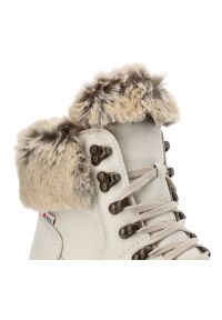 Białe Botki Rieker Ocieplane Obuwie Damskie. Kolor: biały. Materiał: futro, skóra, syntetyk. Wzór: aplikacja. Sezon: zima #5