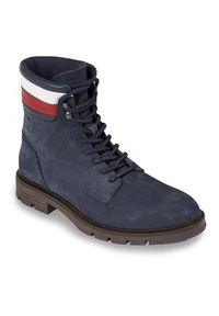 TOMMY HILFIGER - Tommy Hilfiger Trapery Corporate Hilfiger Nubuck Boot FM0FM04801 Niebieski. Kolor: niebieski. Materiał: skóra #4