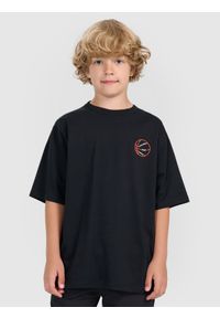 4f - 4F T-shirt oversize z nadrukiem chłopięcy - czarny 140 (9-10 lat). Okazja: na co dzień. Kolor: czarny. Materiał: jersey, bawełna, materiał. Wzór: nadruk. Sezon: lato. Styl: sportowy, klasyczny, casual #1