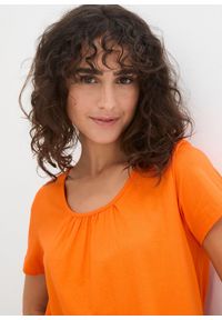 bonprix - T-shirt z czystej bawełny, krótki rękaw. Kolor: pomarańczowy. Materiał: bawełna. Długość rękawa: krótki rękaw. Długość: krótkie #3