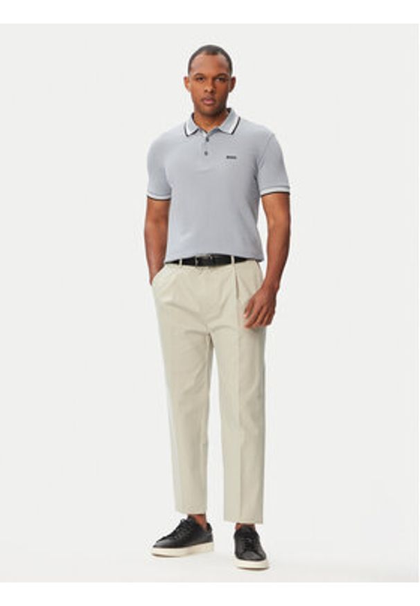 BOSS Polo Paddy 50469055 Szary ciemny Regular Fit. Typ kołnierza: polo. Kolor: szary. Materiał: bawełna
