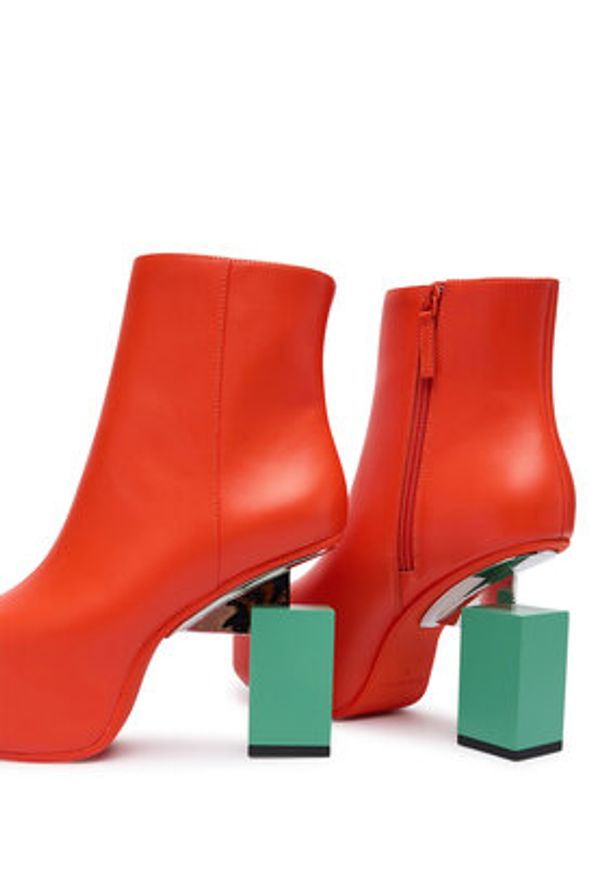United Nude Botki Cubist Bootie 1094383616 Pomarańczowy. Kolor: pomarańczowy. Materiał: skóra