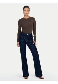 only - ONLY Bluzka Riley 15323159 Brązowy Slim Fit. Kolor: brązowy. Materiał: bawełna #4