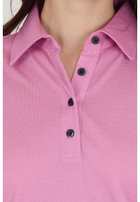 WOOLONA - Koszulka Polo Damska 100% Merino Woolona. Typ kołnierza: polo. Kolor: różowy
