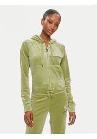 Juicy Couture Bluza Madison JCWAS23329 Zielony Slim Fit. Kolor: zielony. Materiał: welur, syntetyk