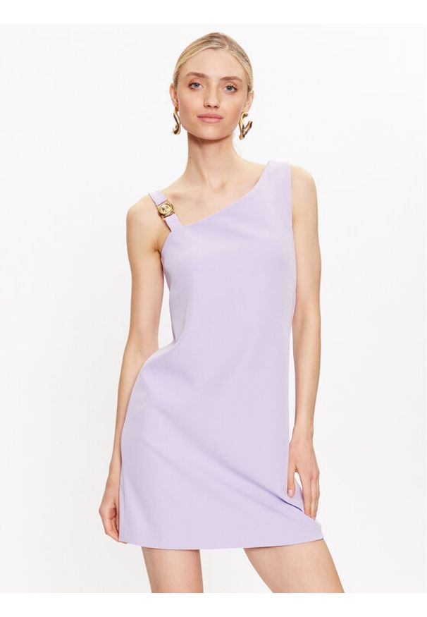 Just Cavalli Sukienka letnia 74PBO935 Fioletowy Regular Fit. Kolor: fioletowy. Materiał: bawełna. Sezon: lato