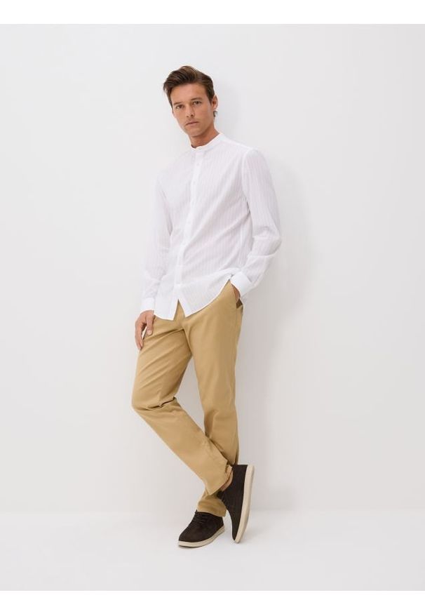 Reserved - Koszula regular z bawełny egipskiej - biały. Kolor: biały. Materiał: bawełna