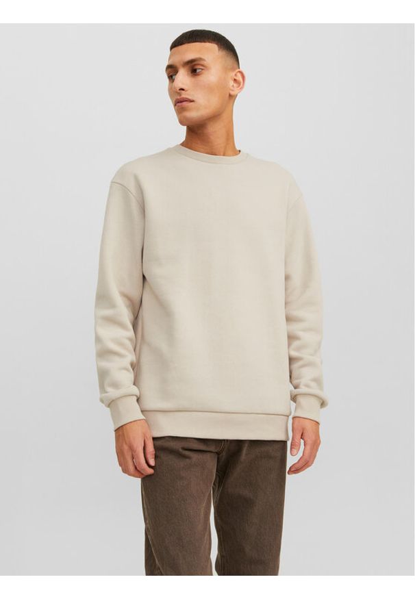 Jack & Jones Bluza Bradley 12249341 Beżowy Relaxed Fit. Kolor: beżowy. Materiał: syntetyk, bawełna