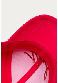 Karl Lagerfeld - Czapka. Kolor: różowy. Materiał: tkanina, bawełna. Wzór: aplikacja #4