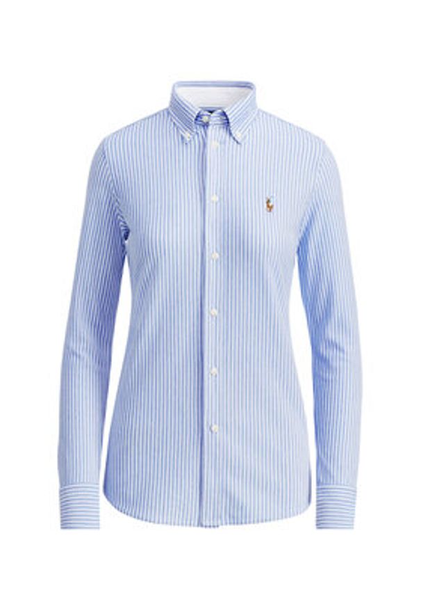 Polo Ralph Lauren Koszula Oxford 211664416 Błękitny Slim Fit. Typ kołnierza: polo. Kolor: niebieski. Materiał: bawełna