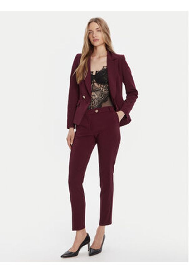 Rinascimento Marynarka CFC0126221003 Bordowy Slim Fit. Kolor: czerwony. Materiał: syntetyk