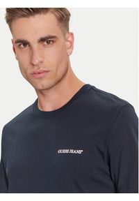 Guess Jeans T-Shirt M5BI78 K8FQ4 Granatowy Regular Fit. Kolor: niebieski. Materiał: bawełna