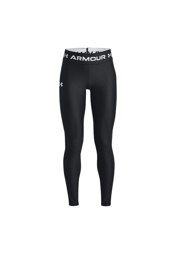 Legginsy sportowe dziewczęce Under Armour Armour Legging - czarne. Kolor: czarny. Materiał: elastan, materiał, poliester. Styl: sportowy