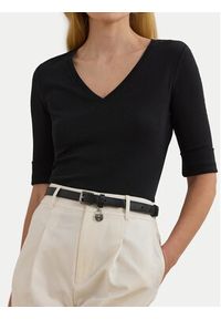 Lauren Ralph Lauren - LAUREN RALPH LAUREN Bluzka 200815843003 Czarny Slim Fit. Kolor: czarny. Materiał: bawełna #4