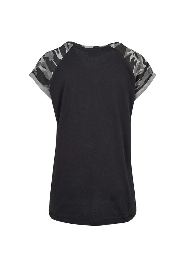 Urban Classics - T-shirt Damski Kontrastowy Raglanowy. Kolor: zielony, wielokolorowy, czarny, brązowy. Długość rękawa: raglanowy rękaw