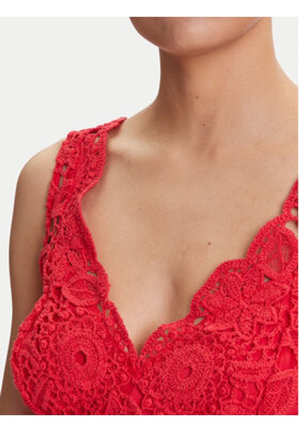 Guess Sukienka koktajlowa W5YK0U WHF50 Czerwony Regular Fit. Kolor: czerwony. Materiał: bawełna. Styl: wizytowy