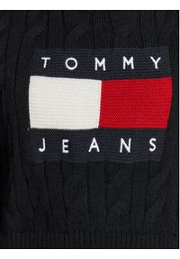 Tommy Jeans Sweter Center Flag DW0DW14261 Czarny Boxy Fit. Kolor: czarny. Materiał: syntetyk