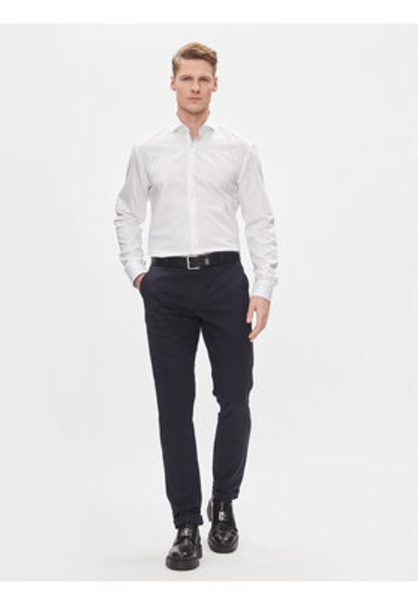 Hugo Koszula Kery 50508303 Biały Slim Fit. Kolor: biały. Materiał: bawełna