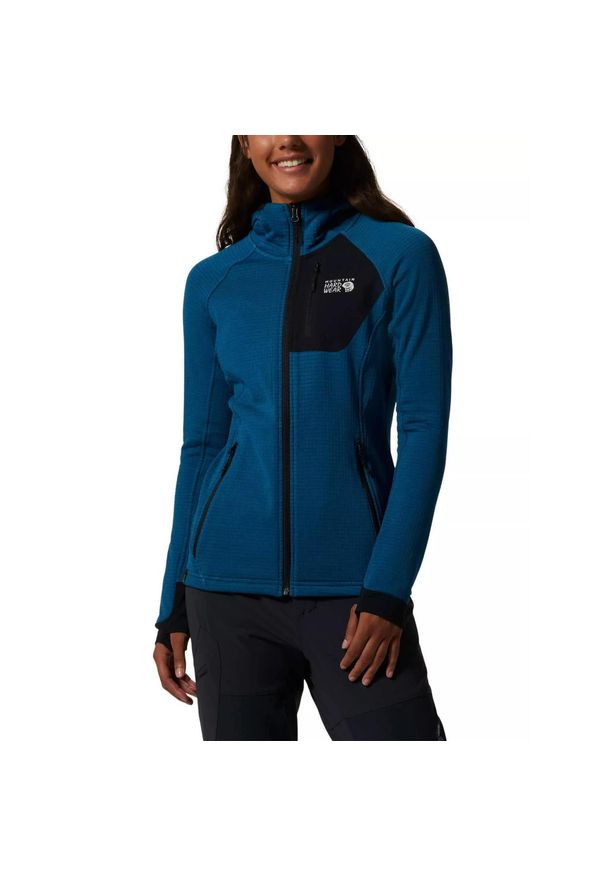 MOUNTAIN HARDWEAR - Damski sweter polarowy Mountain Hardwear Polartec Power Grid Full Zip. Kolor: niebieski. Materiał: polar