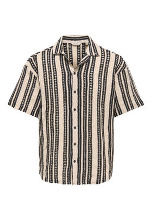 Only & Sons Koszula Dani 22030511 Beżowy Regular Fit. Kolor: beżowy. Materiał: bawełna