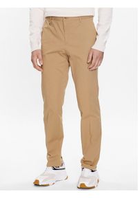 BOSS - Boss Spodnie materiałowe Genius 50488493 Beżowy Slim Fit. Kolor: beżowy. Materiał: bawełna