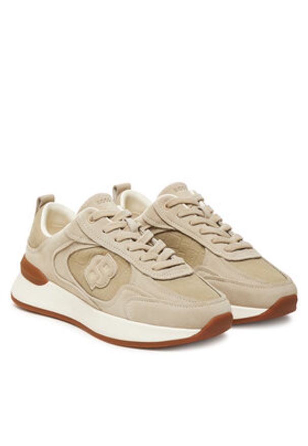 BOSS Sneakersy B Icon Runn Crcsd 50548354 Beżowy. Kolor: beżowy. Materiał: zamsz, skóra