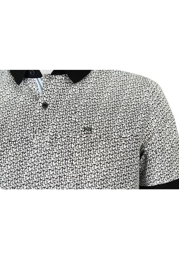 Pako Jeans - Koszulka POLO Biało-Czarna w Kotwice z Kołnierzykiem, Krótki Rękaw -PAKO JEANS. Okazja: na co dzień. Typ kołnierza: polo. Kolor: czarny, biały, wielokolorowy. Materiał: bawełna. Długość rękawa: krótki rękaw. Długość: krótkie. Wzór: nadruk. Styl: casual