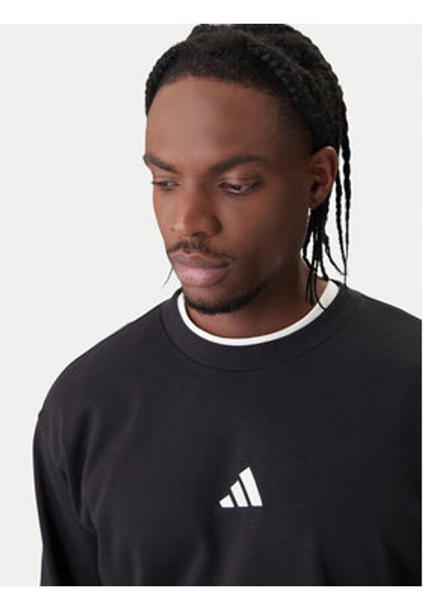 Adidas - adidas Bluza Essentials Feel Cozy JE3837 Czarny Regular Fit. Kolor: czarny. Materiał: syntetyk, bawełna