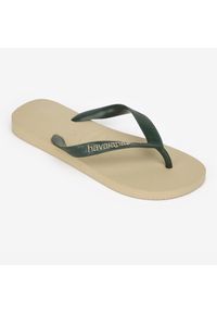 Japonki męskie Havaianas Logo Pop Up. Okazja: na co dzień, na plażę. Kolor: biały, wielokolorowy, niebieski. Materiał: kauczuk, syntetyk. Sezon: lato. Styl: casual