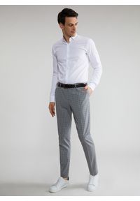 Pako Lorente - PAKO LORENTE – Szare spodnie garniturowe P22SF-6G-008-S-S. Kolor: szary. Materiał: poliester, wełna, elastan. Wzór: kratka #1