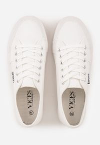 Renee - Białe Basicowe Trampki VICES w Minimalistycznym Stylu Riosanne. Okazja: na spacer. Kolor: biały. Materiał: jeans, satyna. Wzór: kwiaty. Styl: klasyczny #2