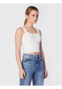 Guess Top Blaire W2BR59 Z2QA0 Écru Slim Fit. Materiał: syntetyk