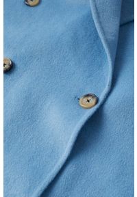 mango - Mango płaszcz wełniany Picarol kolor niebieski przejściowy dwurzędowy. Kolor: niebieski. Materiał: wełna #5