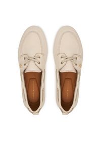 TOMMY HILFIGER - Tommy Hilfiger Półbuty Th Sleek Leather Boat Shoe FW0FW09148 Écru. Materiał: skóra #3
