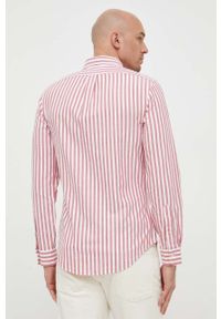 Polo Ralph Lauren koszula bawełniana męska kolor czerwony slim z kołnierzykiem button-down. Typ kołnierza: button down, polo. Kolor: czerwony. Materiał: bawełna. Wzór: aplikacja #4