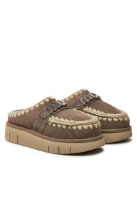 Mou Kapcie Bounce Clog Metal Logo FW531001A Brązowy. Kolor: brązowy. Materiał: skóra #3