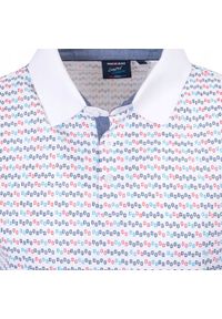 Koszulka Polo - Męska - Pako Jeans - Biała w Drobny Wzór. Okazja: na co dzień. Typ kołnierza: polo. Kolor: biały. Materiał: bawełna. Styl: casual #3