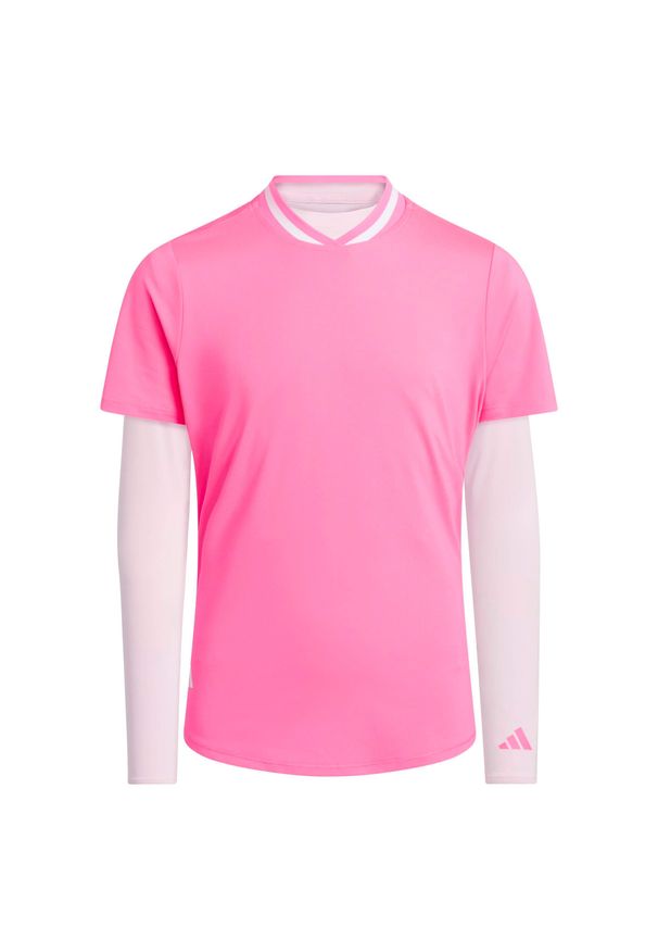 Adidas - Kurtka 3 w 1 z długim rękawem dla dziewczynek adidas Performance Aeroready. Typ kołnierza: golf. Kolor: różowy. Długość rękawa: długi rękaw. Długość: długie
