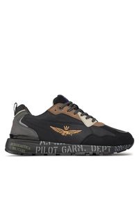 Sneakersy Aeronautica Militare. Kolor: czarny