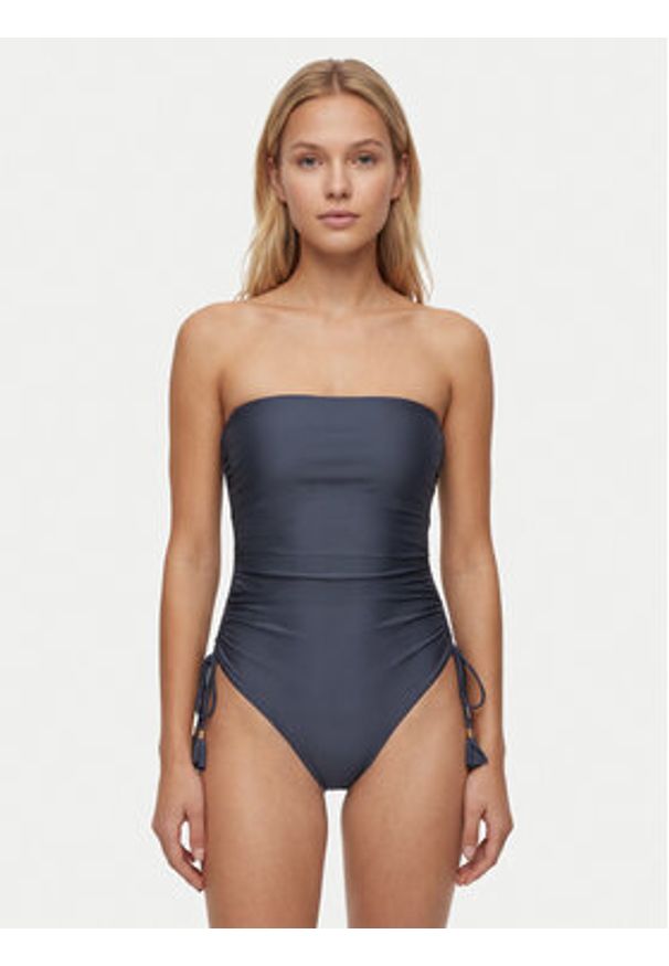 Seafolly Strój kąpielowy Belle 11116DD311 Granatowy. Kolor: niebieski. Materiał: syntetyk
