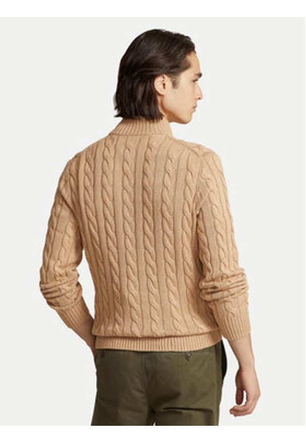 Polo Ralph Lauren Sweter 710810841003 Beżowy Regular Fit. Typ kołnierza: polo. Kolor: beżowy. Materiał: bawełna