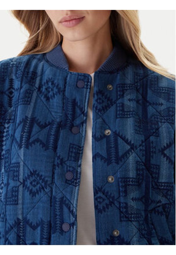 Mustang Kurtka bomber Bouse 1016739 Niebieski Regular Fit. Kolor: niebieski. Materiał: bawełna