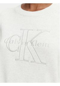 Calvin Klein Jeans Sweter LV047G322G Kremowy Regular Fit. Kolor: kremowy. Materiał: bawełna #5