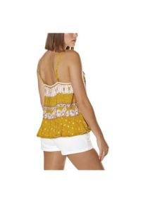 Superdry - Koszulka turystyczna damska SuperDry Ameera Cami Top. Kolor: żółty. Materiał: wiskoza