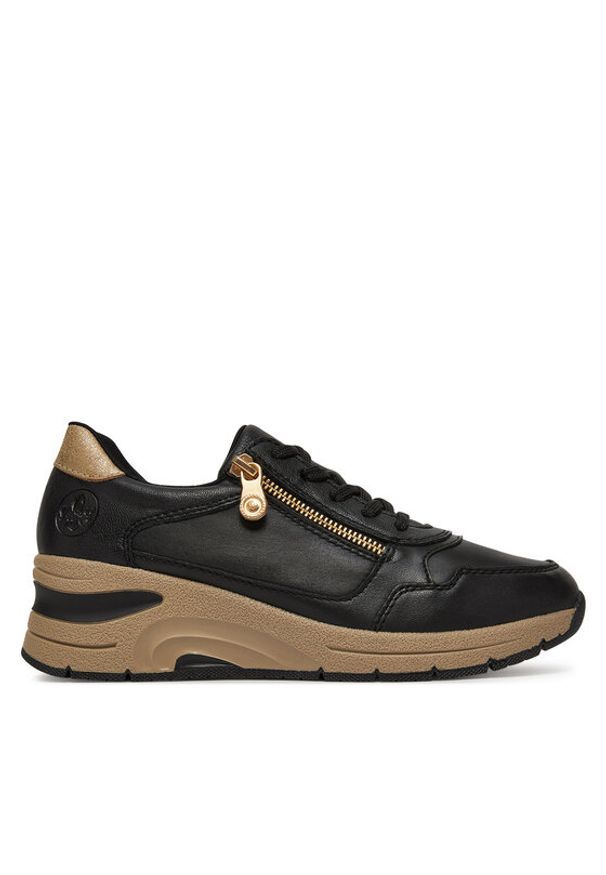 Rieker Sneakersy N9301-00 Czarny. Kolor: czarny. Materiał: skóra