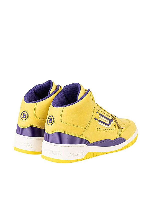 Bally Sneakersy "Kuper-T" | 6230965 | Kuper-T | Mężczyzna | Żółty, Fioletowy. Wysokość cholewki: za kostkę. Zapięcie: rzepy. Kolor: fioletowy, żółty, wielokolorowy. Materiał: tkanina, skóra