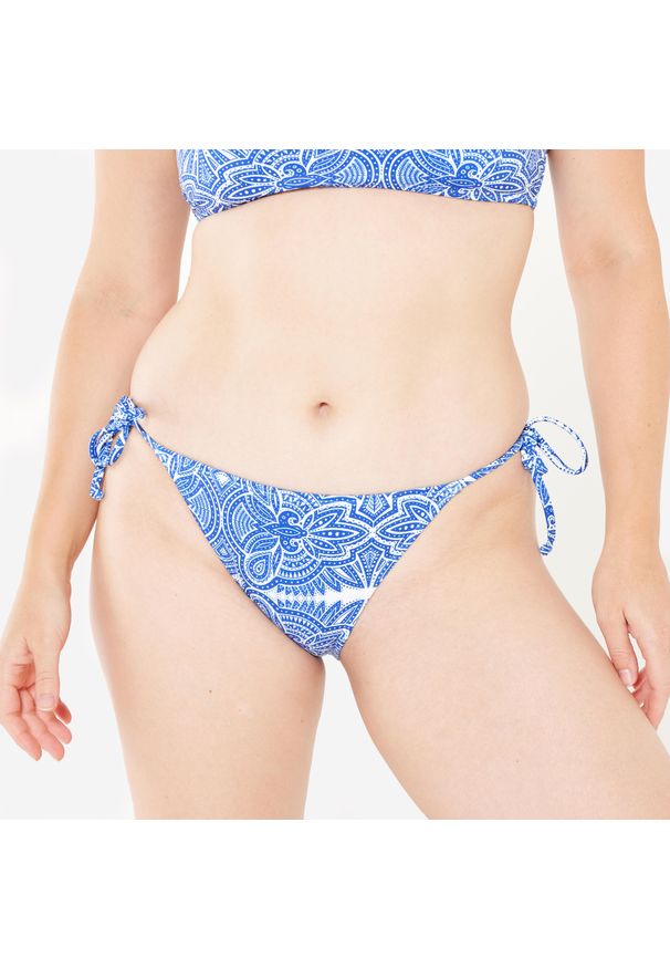 Dół kostiumu kąpielowego surfingowego damski Roxy Tribal. Kolor: biały, niebieski, wielokolorowy. Materiał: nylon, elastan