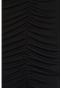 Armani Exchange sukienka kolor czarny mini dopasowana. Kolor: czarny. Materiał: dzianina. Długość rękawa: krótki rękaw. Wzór: gładki. Typ sukienki: dopasowane. Długość: mini